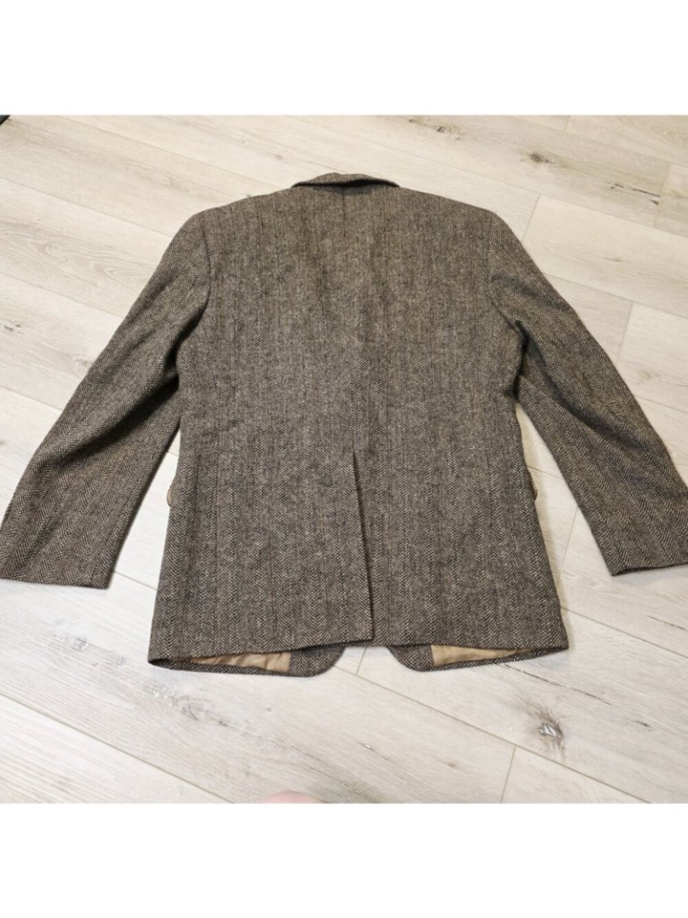 Vtg Deansgate Harris Tweed Style Blazer Jacket Mens Brown 39R Herringbone Wool - Picture 13 of 13